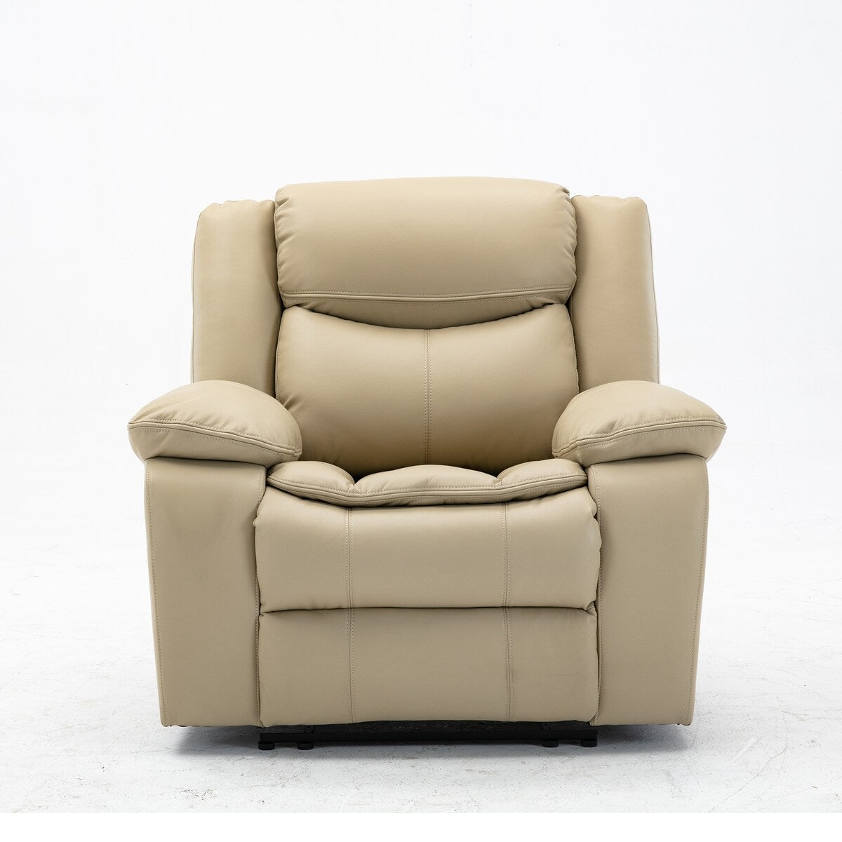 Cream PU Manual Reclining Chair