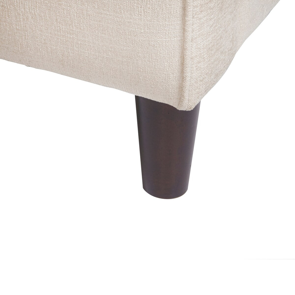 Cream Upholstered Button-tufted Loveseat with Brown Cylindrical Wood Legs