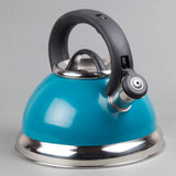 Creative Home Alexa 3.0 Quart Stainless Steel Whistling Tea Kettle with Aluminum Capsulated Bottom, Aqua Color