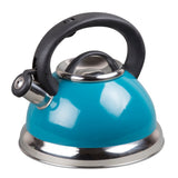 Creative Home Alexa 3.0 Quart Stainless Steel Whistling Tea Kettle with Aluminum Capsulated Bottom, Aqua Color