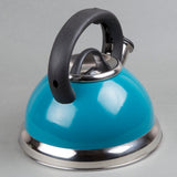 Creative Home Alexa 3.0 Quart Stainless Steel Whistling Tea Kettle with Aluminum Capsulated Bottom, Aqua Color