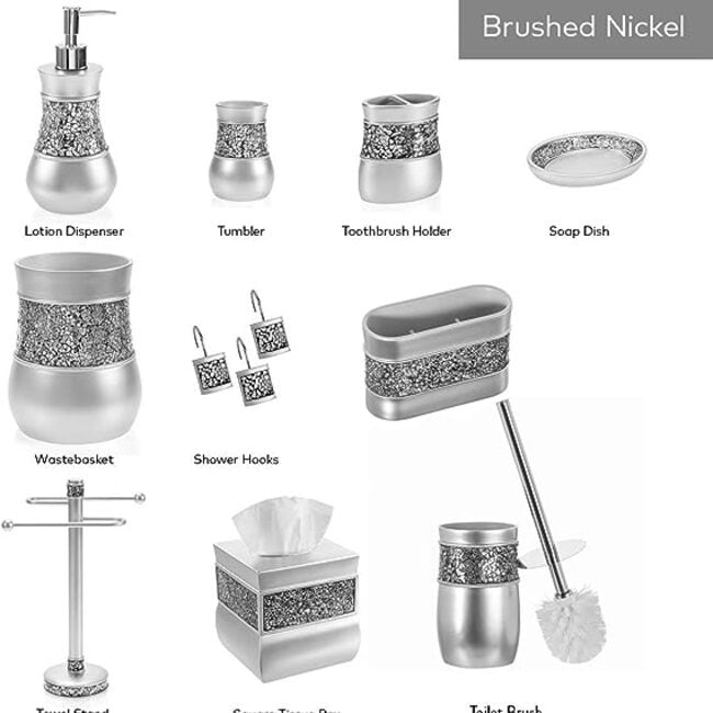 Creative Scents Brushed Nickel Silver Countertop Fingertip Towel Stand