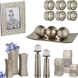 Creative Scents Dublin Brushed Silver Decorative Candle Holder Set of 2