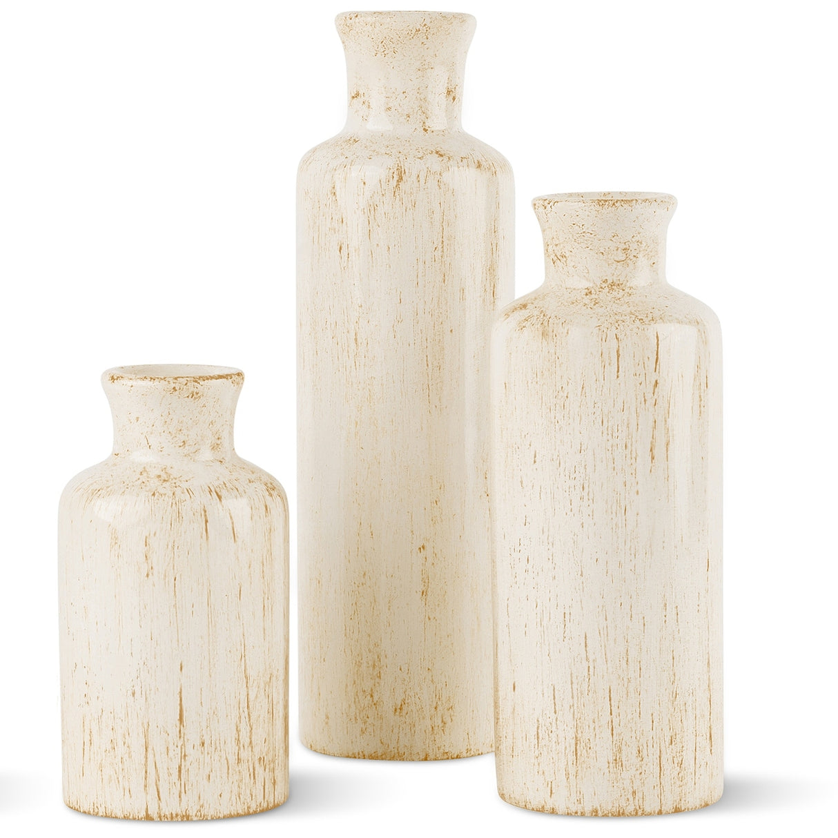 Creative Scents Rustic Luxe Vases for Decor - 3 Piece - Rustic Luxe