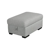 Creed Light Grey Sectional Sofa Bed with Storage Ottoman