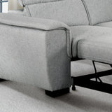Creed Light Grey Sectional Sofa Bed with Storage Ottoman