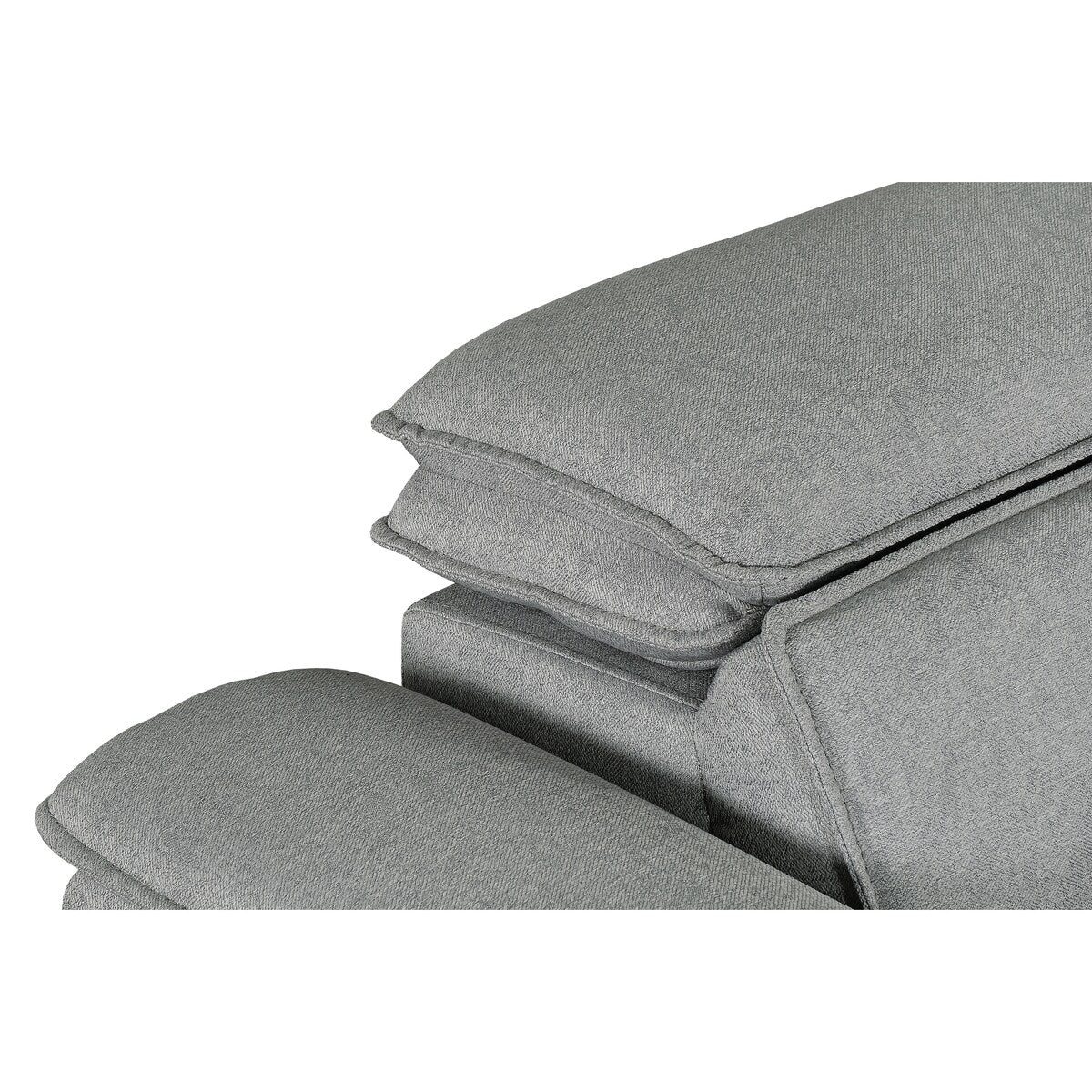 Creed Light Grey Sectional Sofa Bed with Storage Ottoman