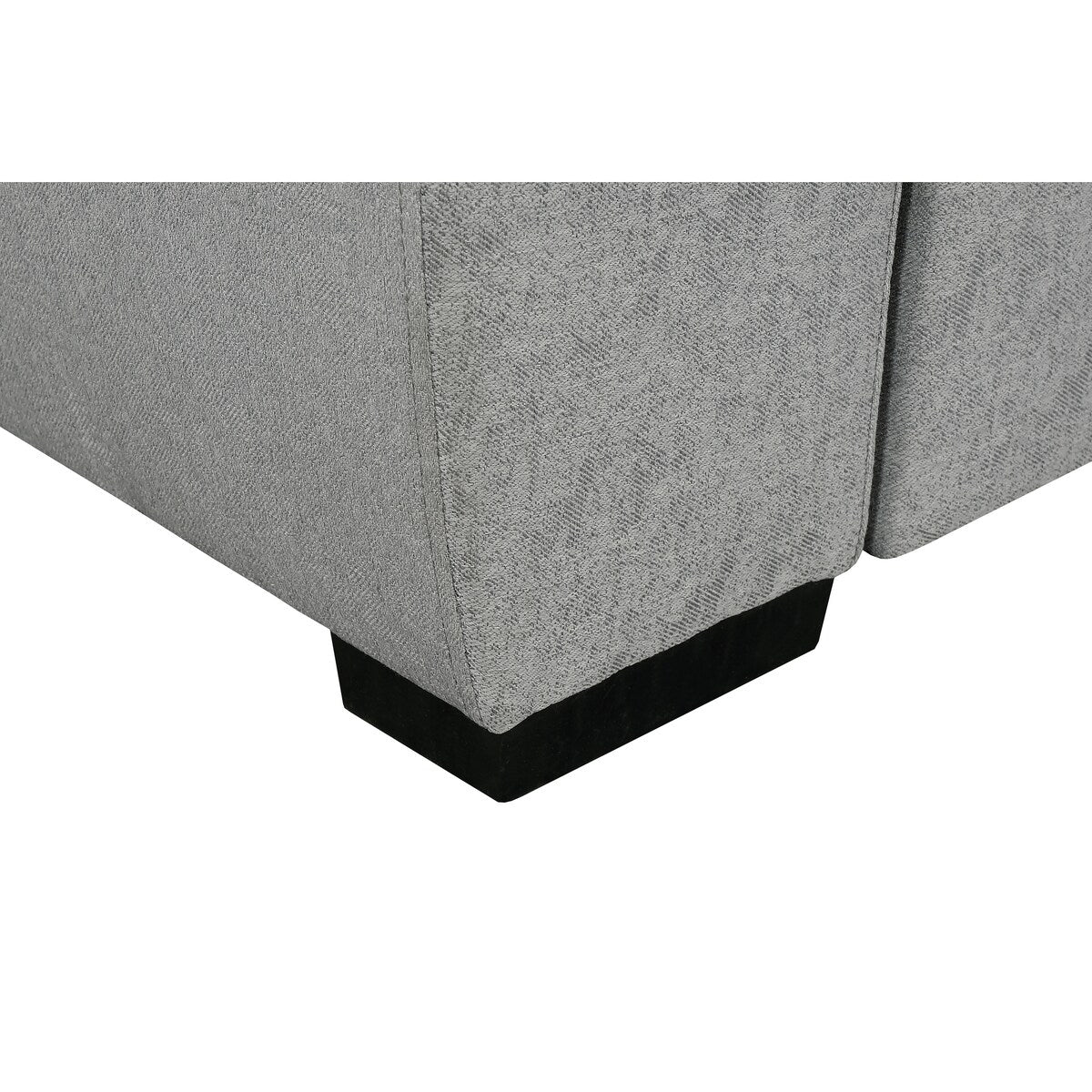Creed Light Grey Sectional Sofa Bed with Storage Ottoman
