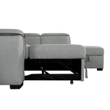 Creed Light Grey Sectional Sofa Bed with Storage Ottoman