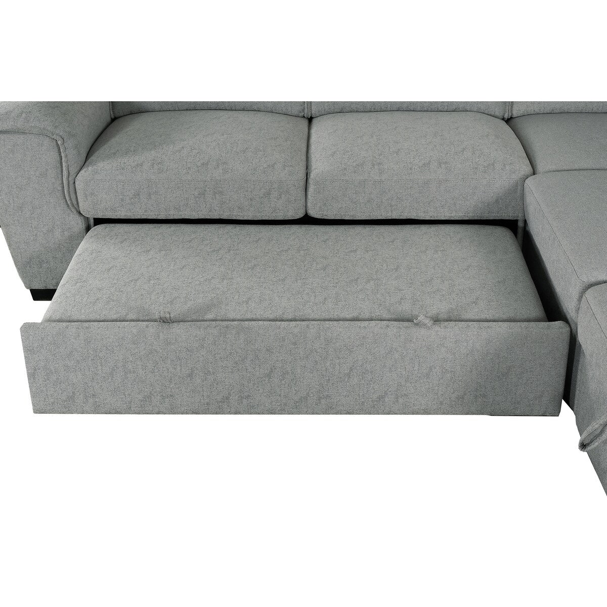 Creed Light Grey Sectional Sofa Bed with Storage Ottoman