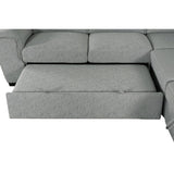 Creed Light Grey Sectional Sofa Bed with Storage Ottoman