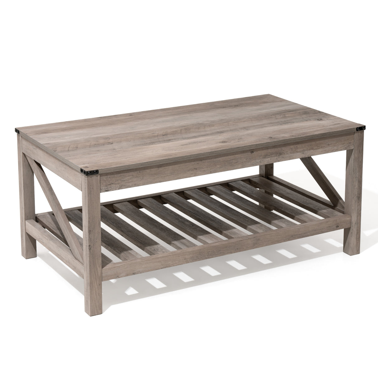 Crestlive Living Room Coffee Table with Storage Shelf, Sofa Center Table - 40.16" W x 22.05" D x 18.11" H