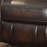 Crestview Dark Brown Top Grain Leather Lay Flat Reclining Sofa and Loveseat