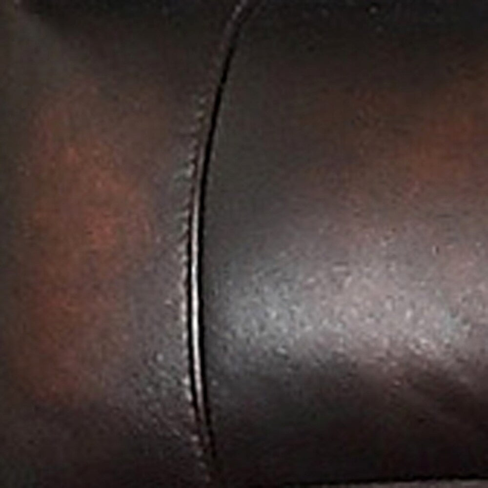 Crestview Dark Brown Top Grain Leather Lay Flat Reclining Sofa and Loveseat