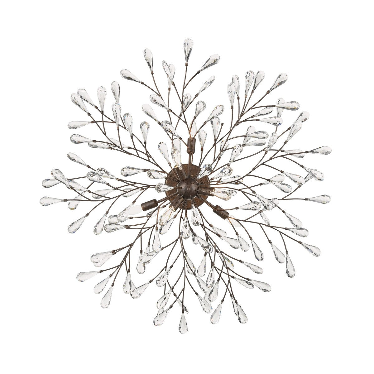 Elk Home Crislett Sunglow Bronze With Crystal 6 Light Semi Flush Mount