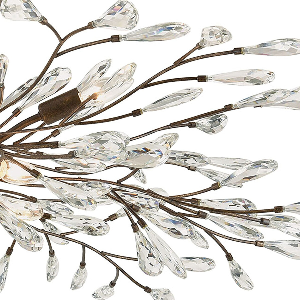 Elk Home Crislett Sunglow Bronze With Crystal 6 Light Semi Flush Mount