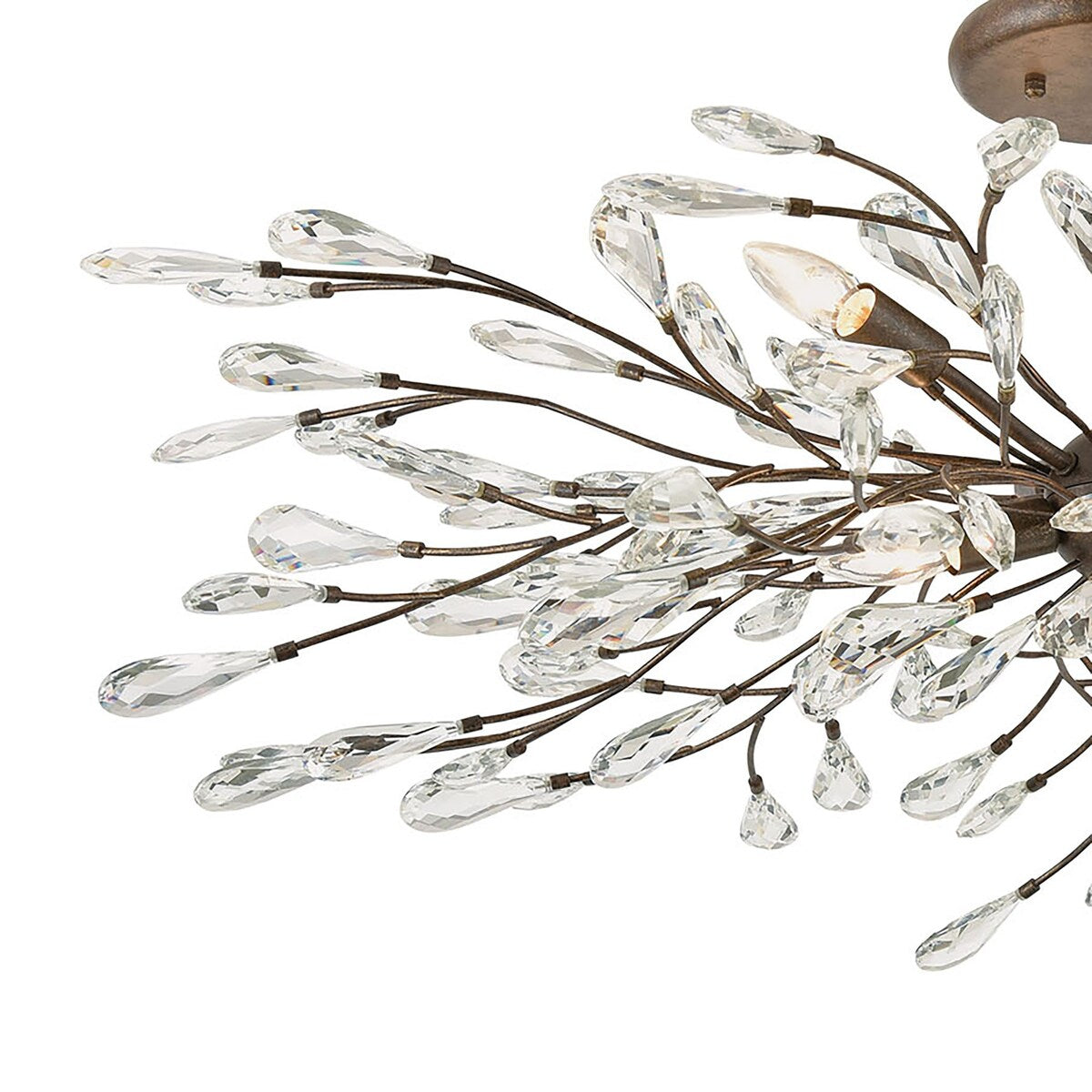 Elk Home Crislett Sunglow Bronze With Crystal 6 Light Semi Flush Mount