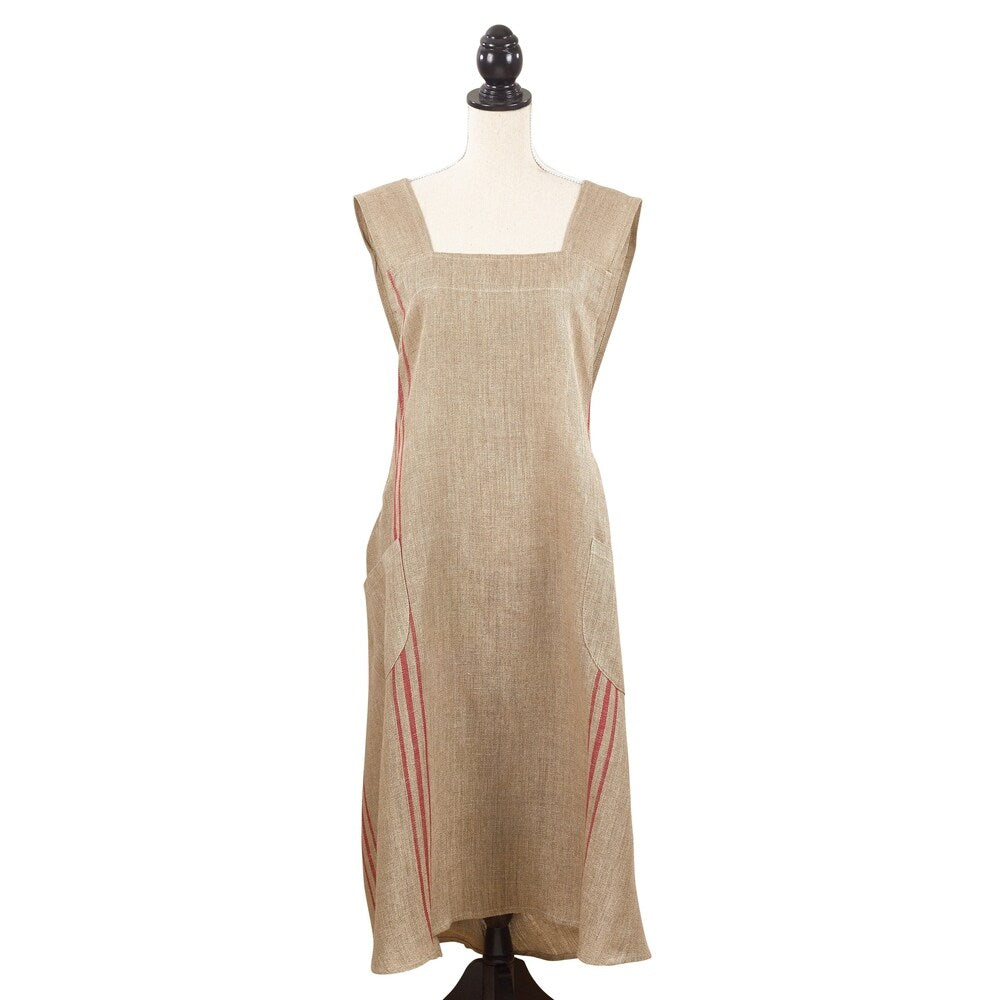 Criss Cross No-Tie Striped Apron