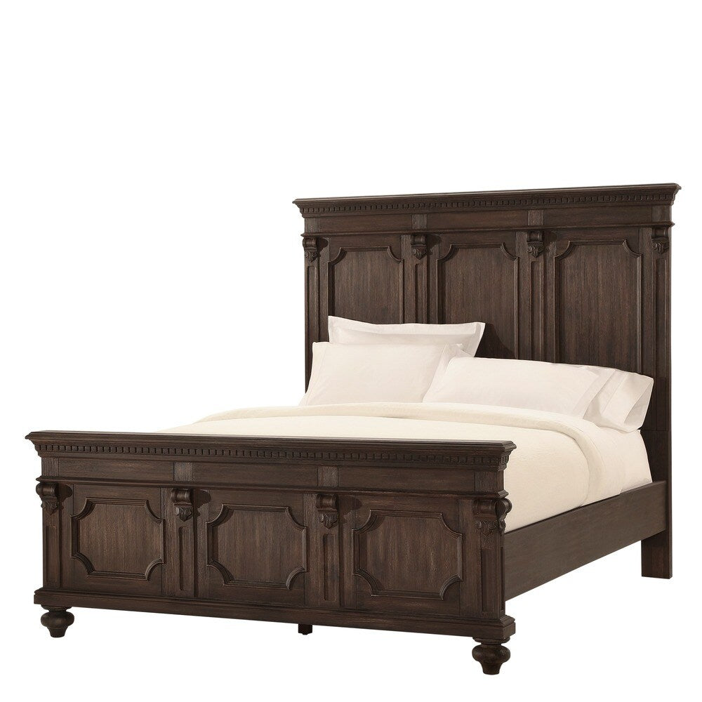 Cristoph Warm Brown Pedestal Style Bed
