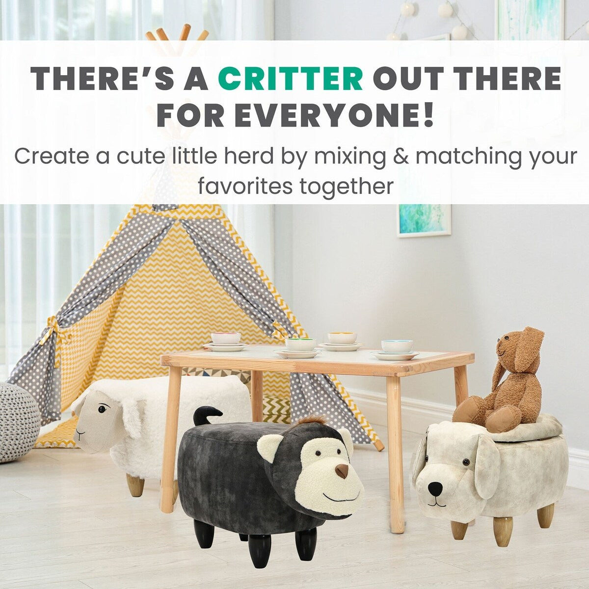 Critter Sitter Cow Storage Ottoman