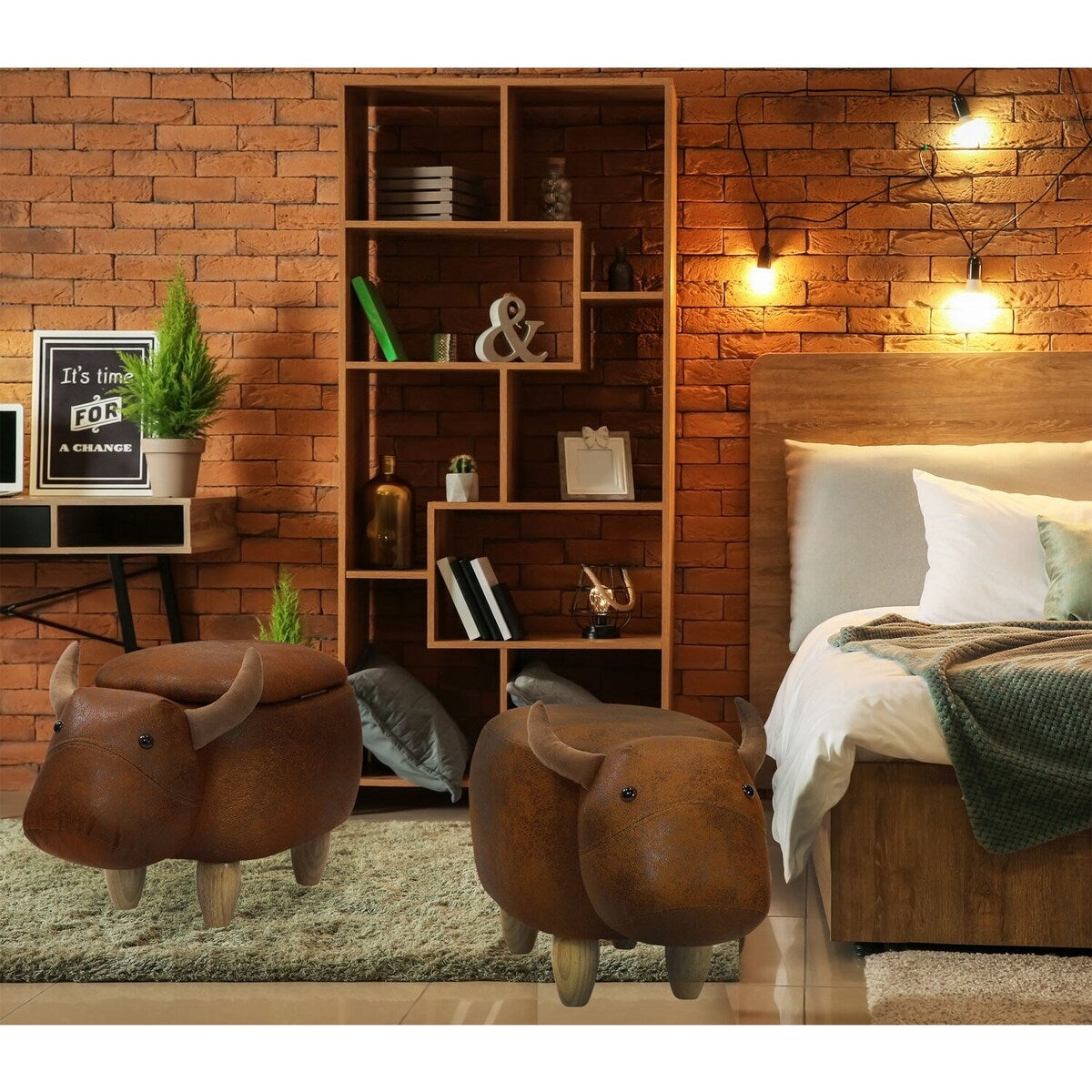 Critter Sitter Cow Storage Ottoman