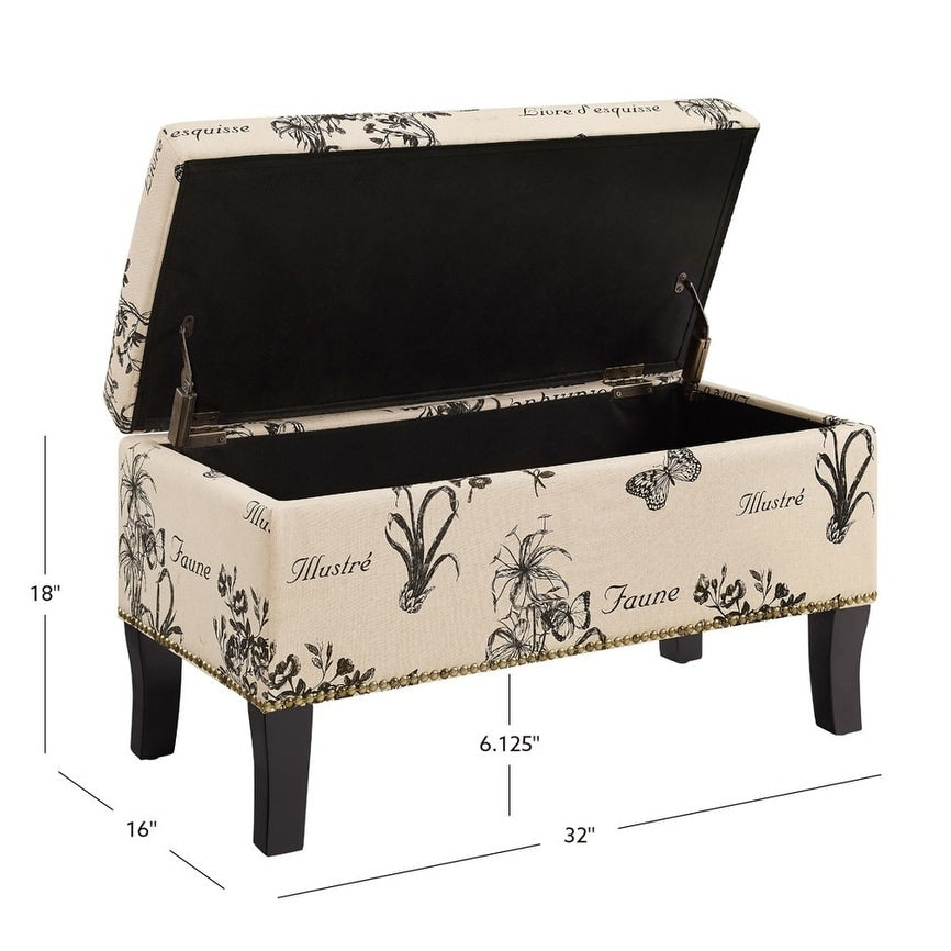 Criuleni Garden Print Storage Bedroom Ottoman
