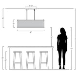 Crosby 42" 4-Light Minimalist Industrial Rectangular Linen Iron Linear LED Pendant, Oil Rubbed Bronze/Beige by JONATHAN Y
