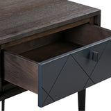 Cross Dark Gray Solid Oak King or Queen 3pc or 4pc Bedroom Set