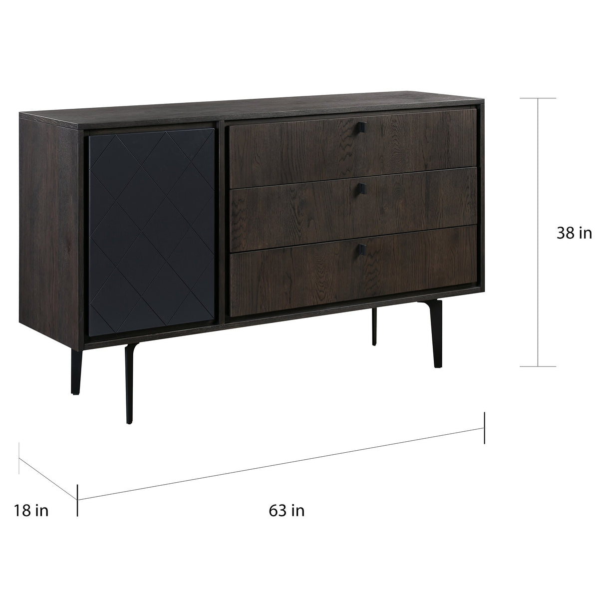 Cross Dark Gray Solid Oak King or Queen 3pc or 4pc Bedroom Set