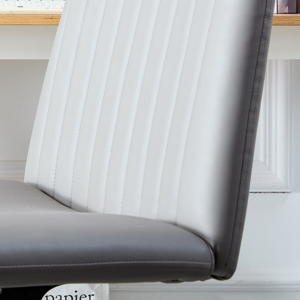 Cross Legged Office Desk Chair No Wheels Padded Modern Swivel Height Adjustable Wide Seat Computer Task Vanity Chair