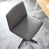 Cross Legged Office Desk Chair No Wheels Padded Modern Swivel Height Adjustable Wide Seat Computer Task Vanity Chair