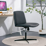 Cross Legged Office Desk Chair No Wheels Padded Modern Swivel Height Adjustable Wide Seat Computer Task Vanity Chair