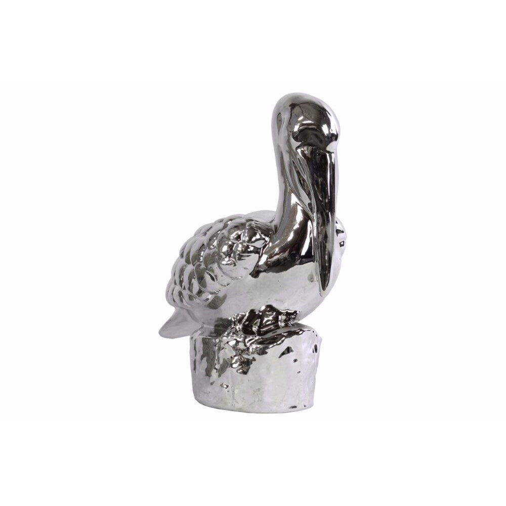 Crouching Pelican Figurine-Silver