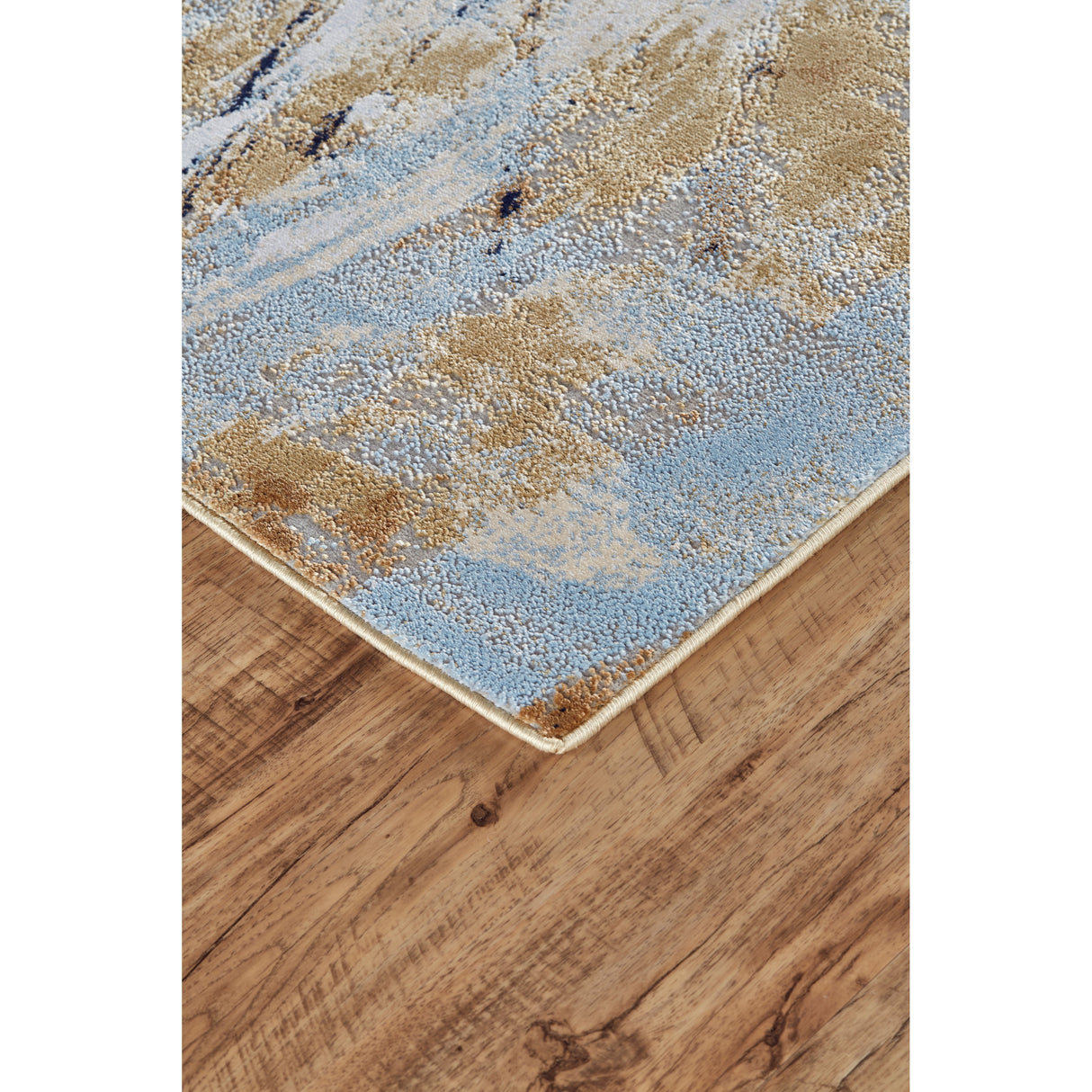 Crowford Abstract Splatter Print Rug, Gold/Dusk Blue, Area Rug