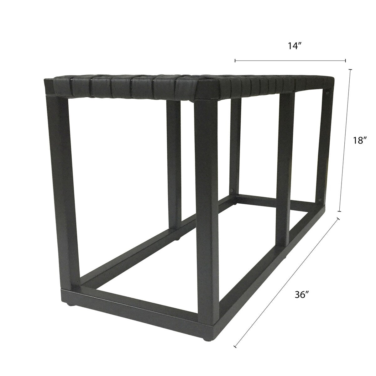 Crowley Metal and Faux Leather Accent Bench