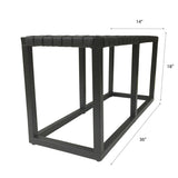 Crowley Metal and Faux Leather Accent Bench