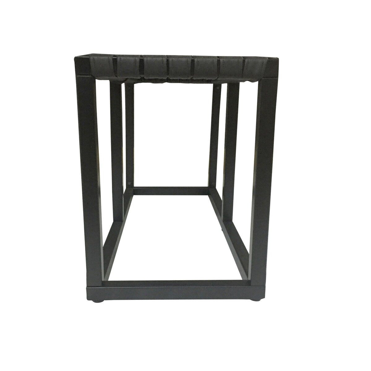 Crowley Metal and Faux Leather Accent Bench