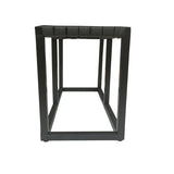 Crowley Metal and Faux Leather Accent Bench