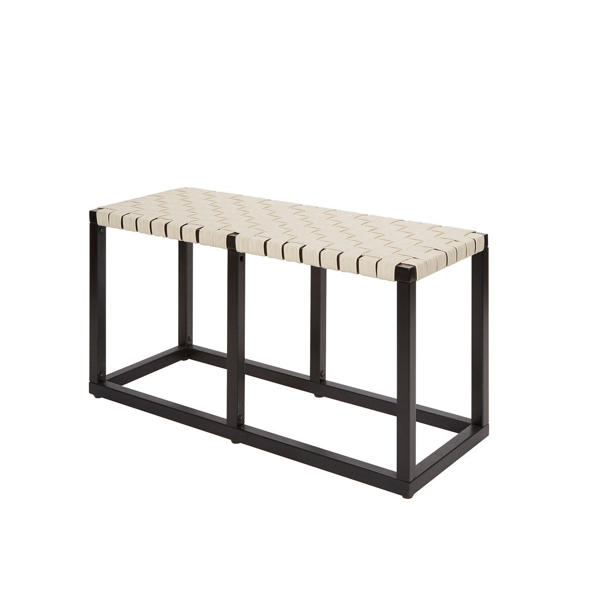 Crowley Metal and Faux Leather Accent Bench