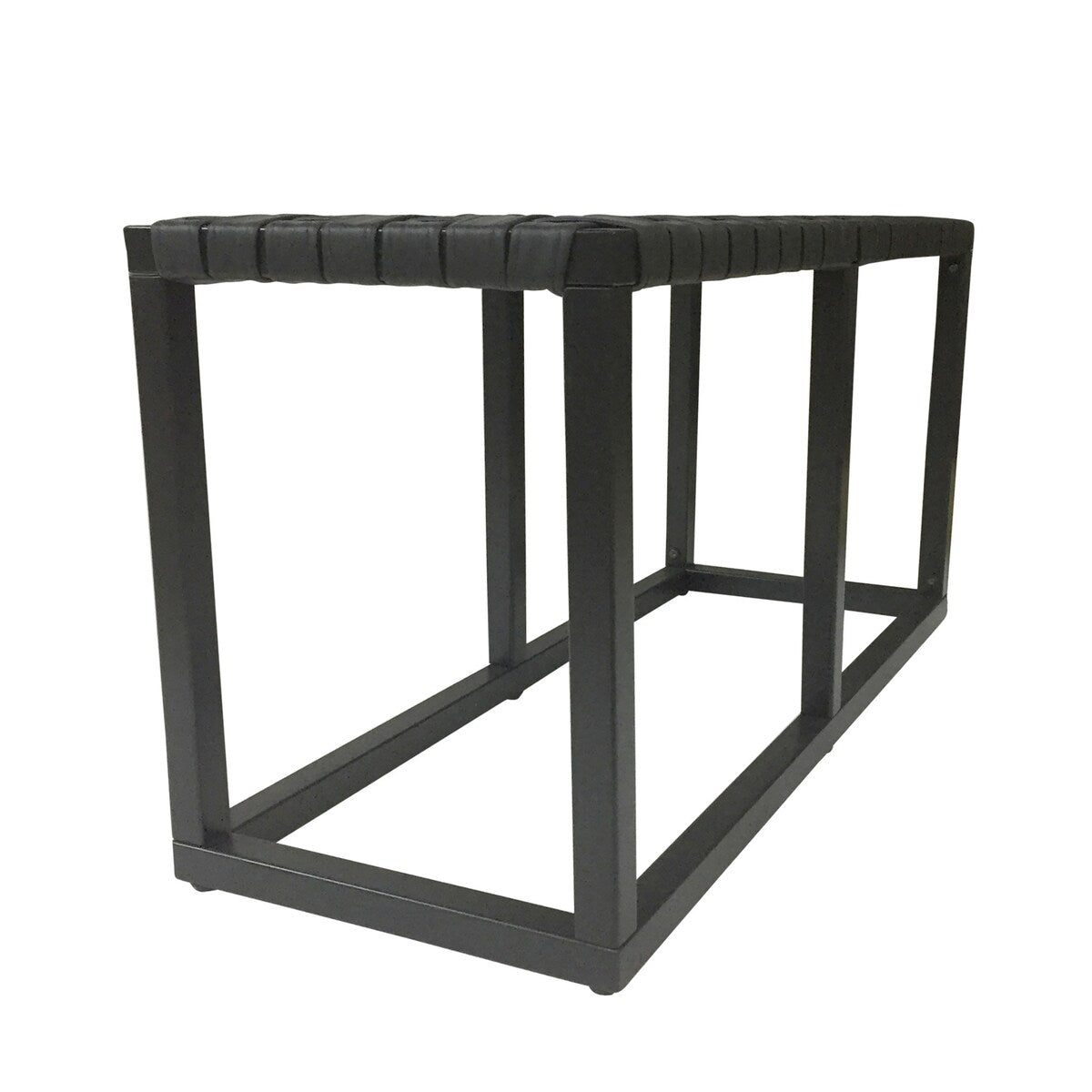 Crowley Metal and Faux Leather Accent Bench