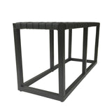 Crowley Metal and Faux Leather Accent Bench