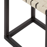 Crowley Metal and Faux Leather Accent Bench
