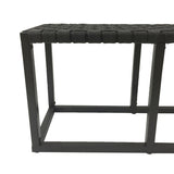 Crowley Metal and Faux Leather Accent Bench