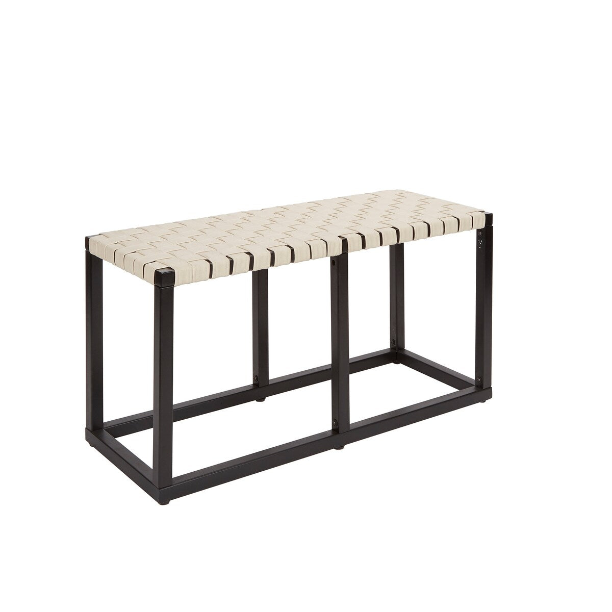 Crowley Metal and Faux Leather Accent Bench