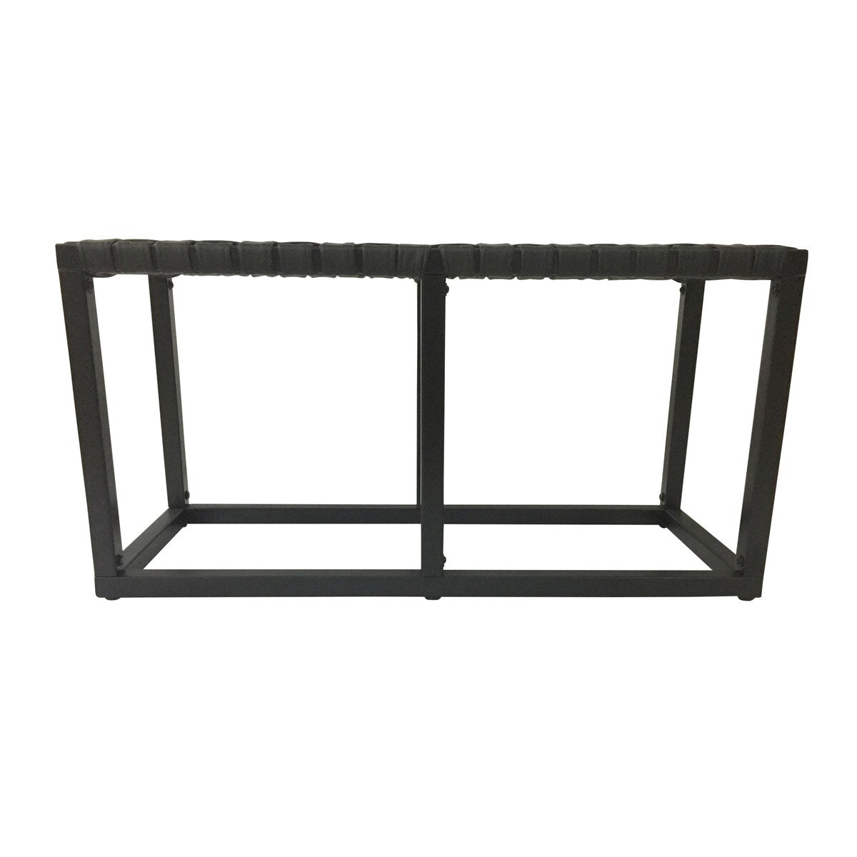 Crowley Metal and Faux Leather Accent Bench