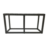 Crowley Metal and Faux Leather Accent Bench