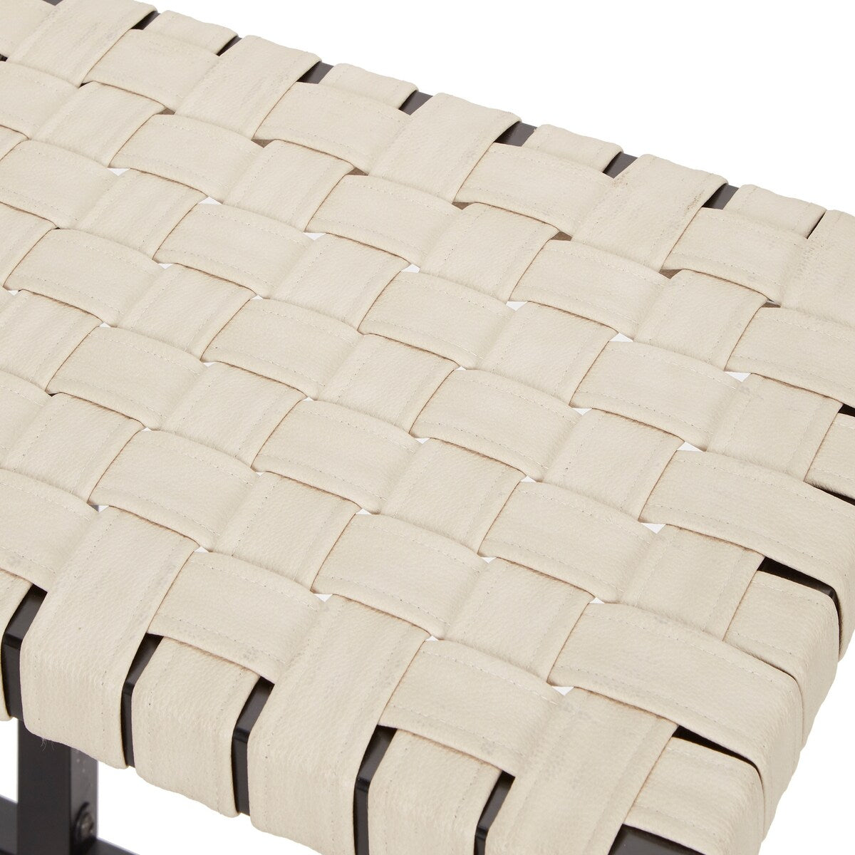 Crowley Metal and Faux Leather Accent Bench