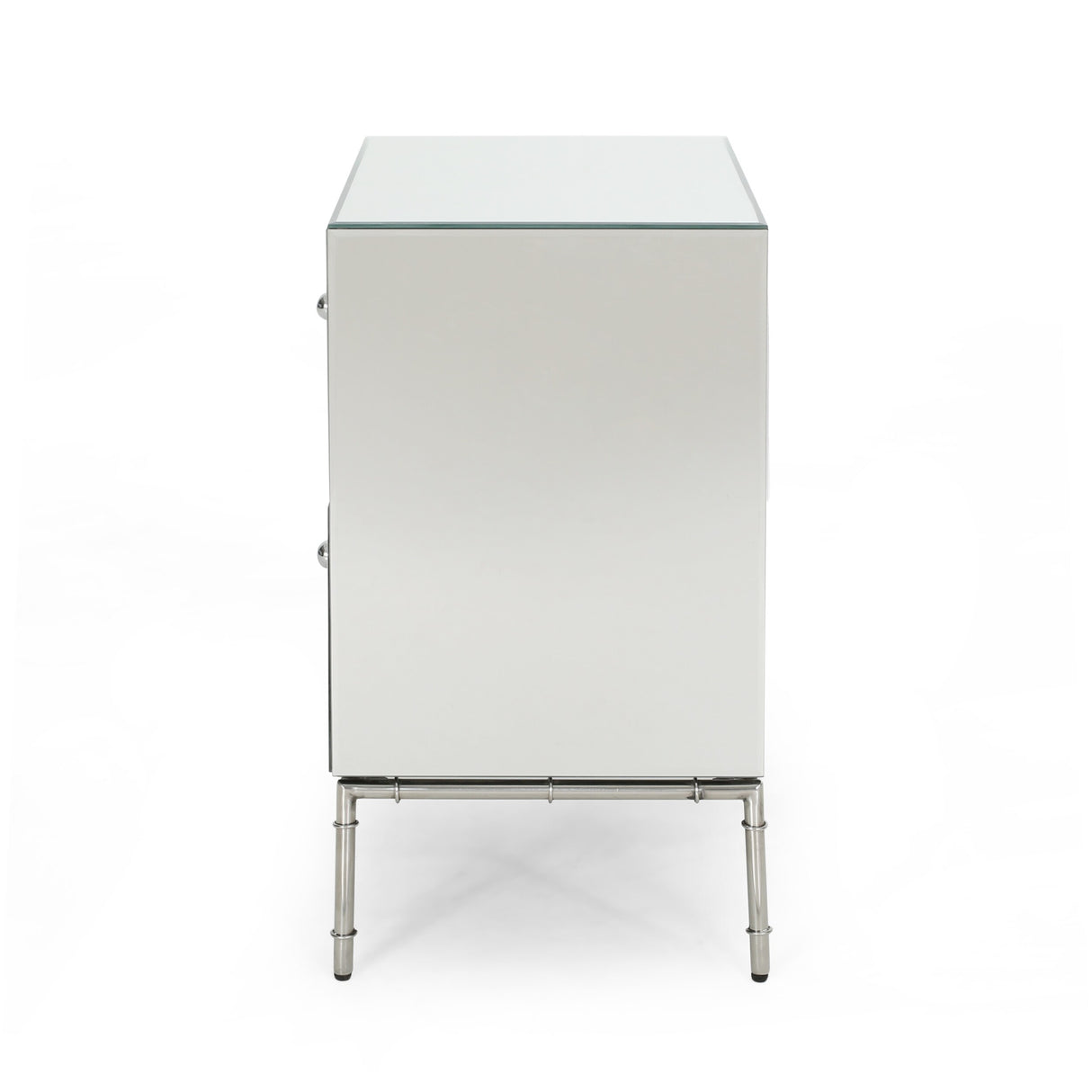 Crowley Modern Mirrored Two Drawer Cabinet by Christopher Knight Home