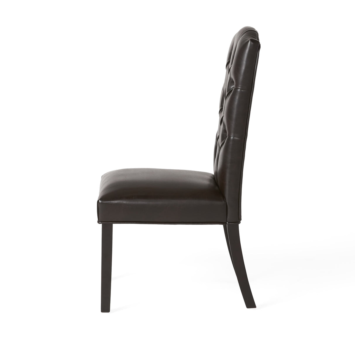 Crown Top Brown Bonded Leather Dining Chair (Set of 2) by Christopher Knight Home