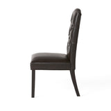 Crown Top Brown Bonded Leather Dining Chair (Set of 2) by Christopher Knight Home